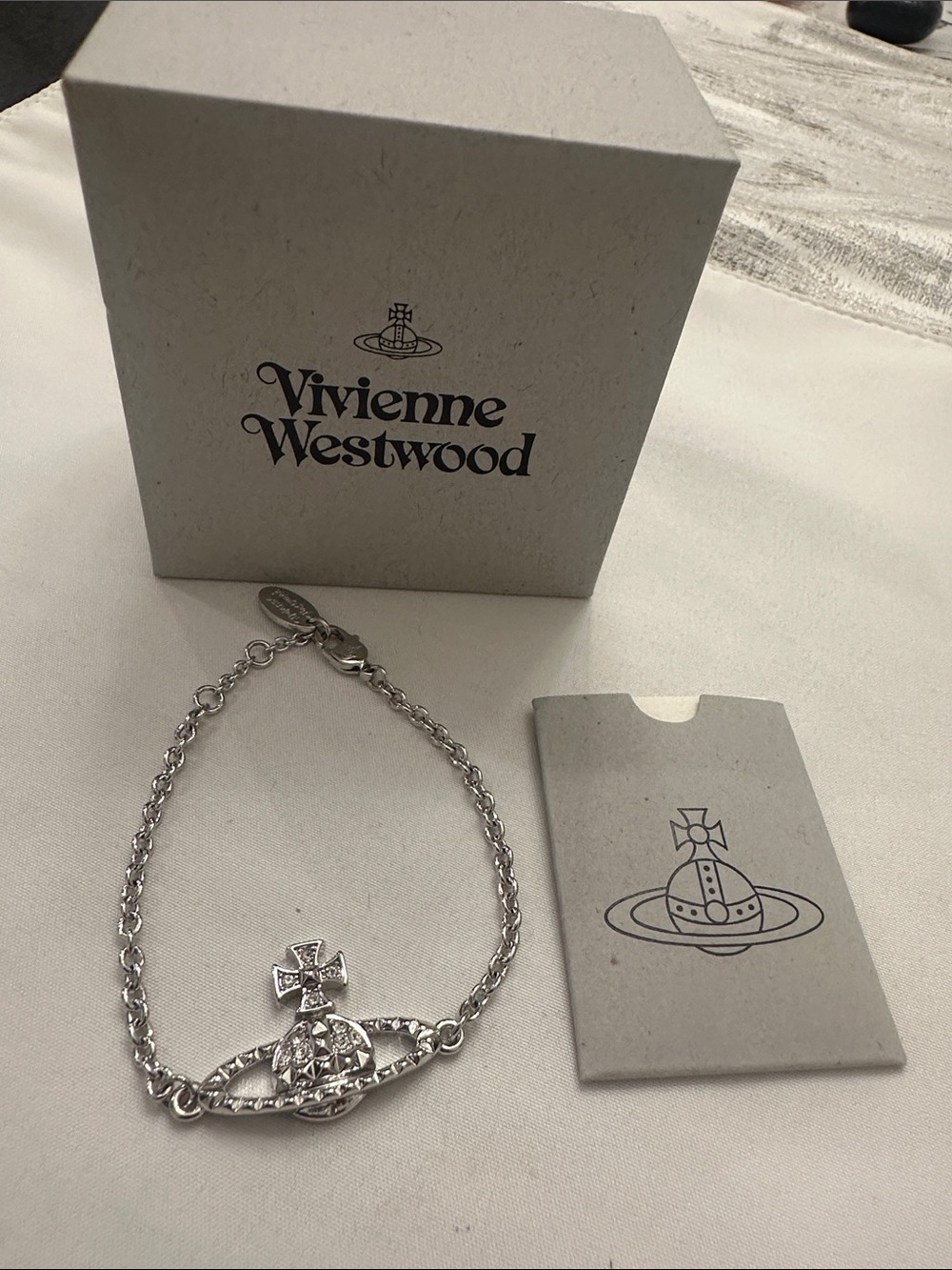 Vivienne Westwood Silver Orb Logo Chain Bracelet